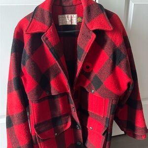 Filson Red and Black Plaid Bomber Jacket